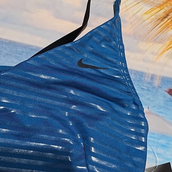 Nike Striped Cross Back Bikini Top Large NWT - Picture 5 of 10